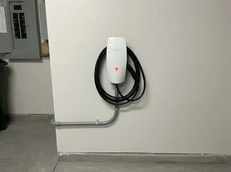 TJF Electric Tesla Wall Connector Gen 3 installation — hardwired Level 2 in garage